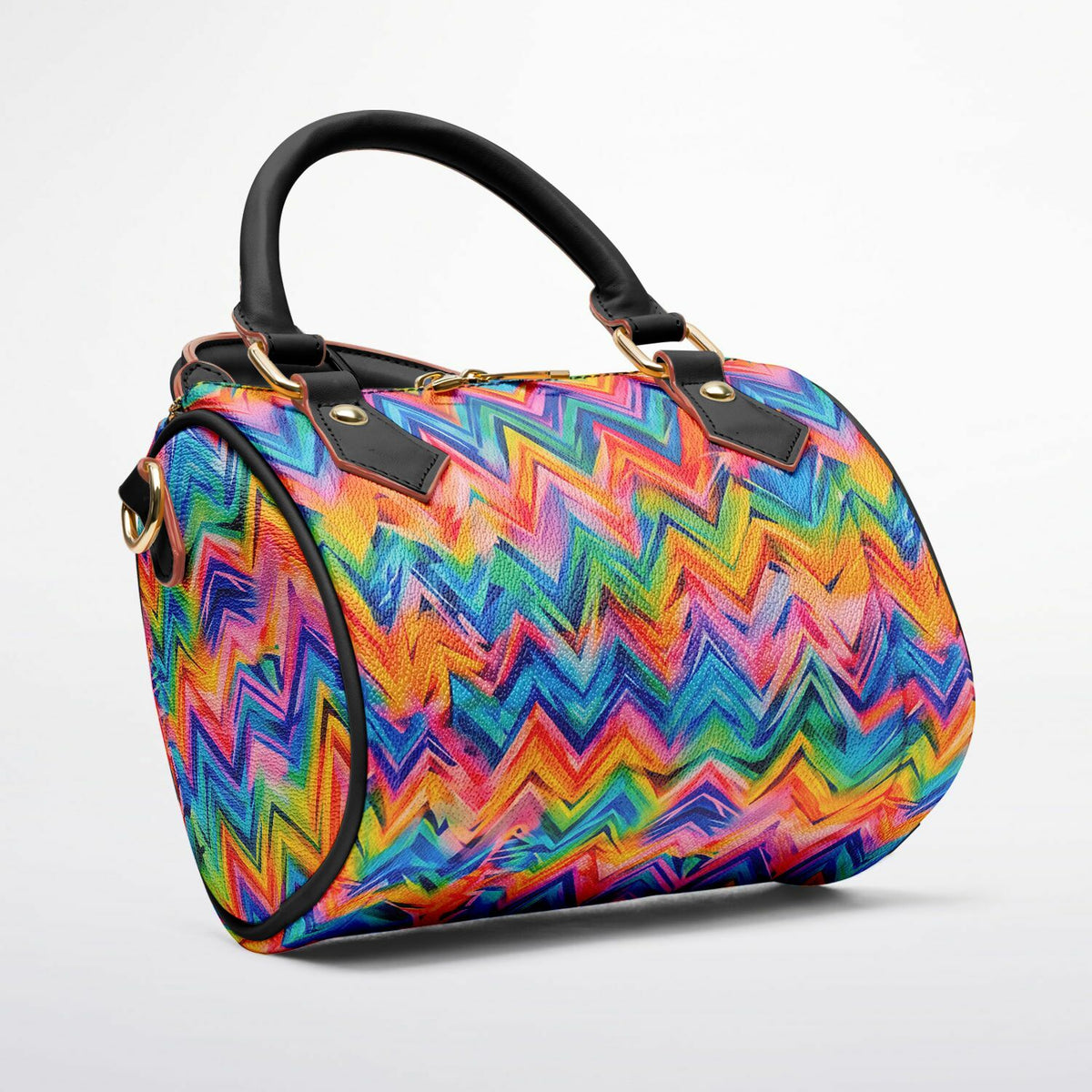 RINA J. Original "Neon Ride" | Rainbow Chevron Crossbody Handbag | born out of the Shadow District & Cool Cat Creations