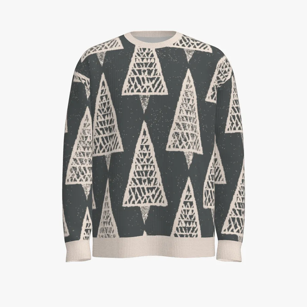 RINA J. ELEVATE | Geometric Forest Cashmere Jacquard Sweater