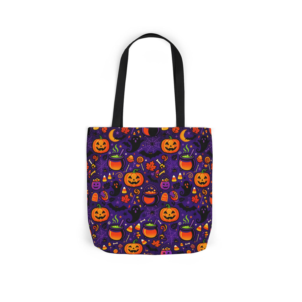 RINA J. Original | Halloween Pumpkin Pattern Canvas Tote — Trick-or-Treat Reusable Bag