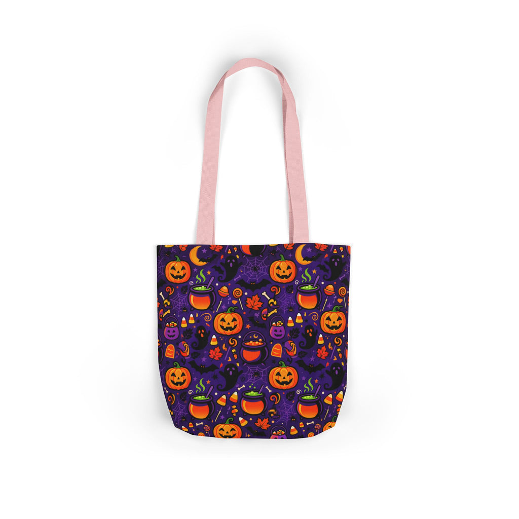 RINA J. Original | Halloween Pumpkin Pattern Canvas Tote — Trick-or-Treat Reusable Bag