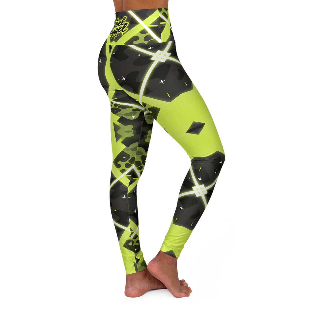 RINA J. Streetwear Original Electric Yellow Rebel Angel Leggings