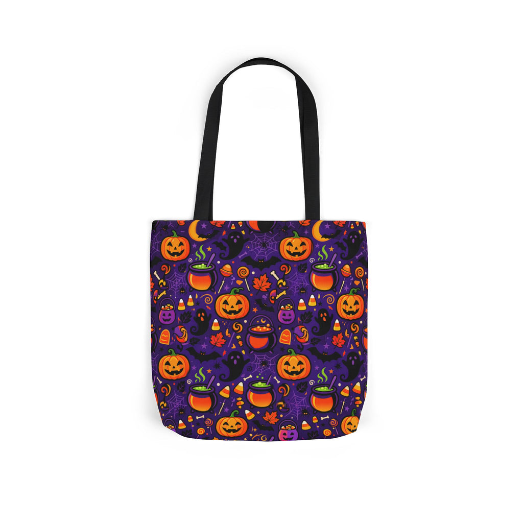 RINA J. Original | Halloween Pumpkin Pattern Canvas Tote — Trick-or-Treat Reusable Bag
