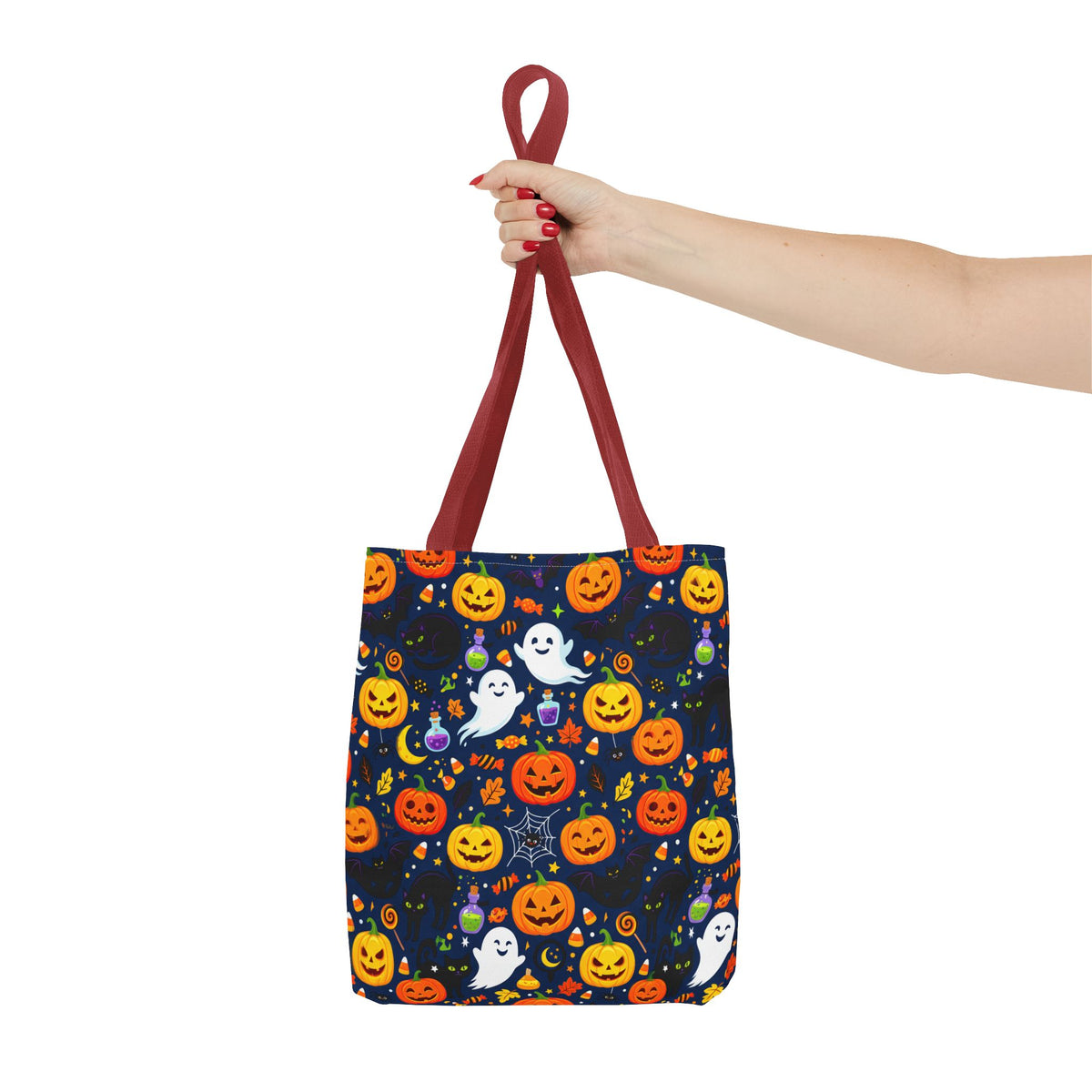 RINA J. Originals | Halloween Ghost & Jack-O'-Lantern Tote Bag — Cute Trick-or-Treat