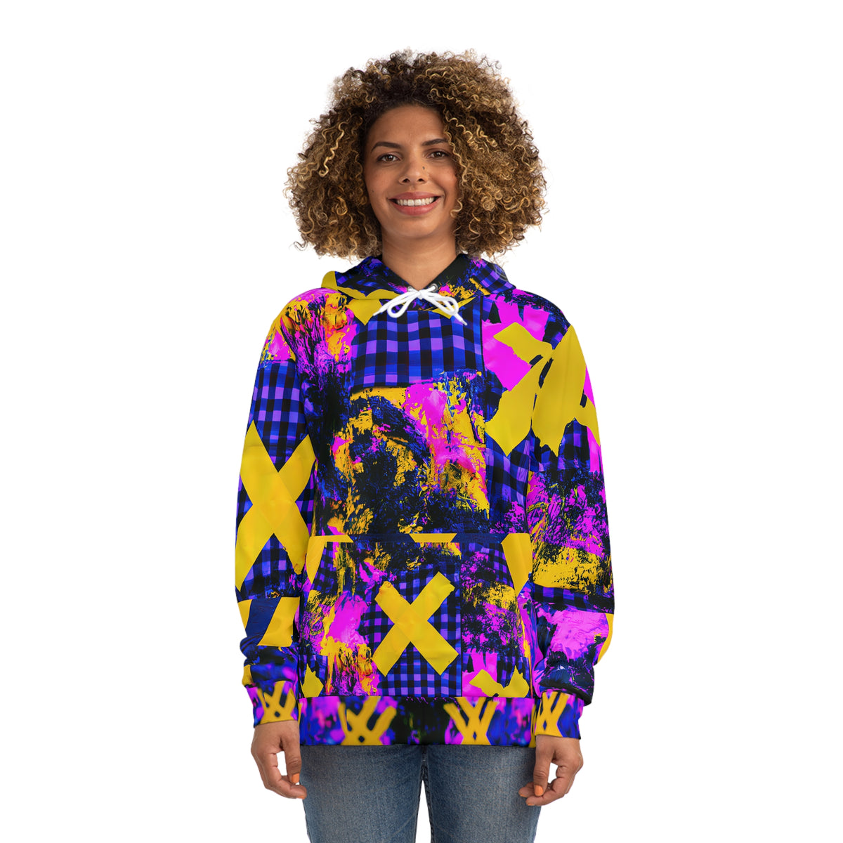 RINA J. Streetwear Original "Cyber-X" | Reconstructed Patchwork Hoodie