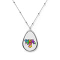 Signature RINA.J Pendant Necklace — Custom Graffiti Oval Necklace