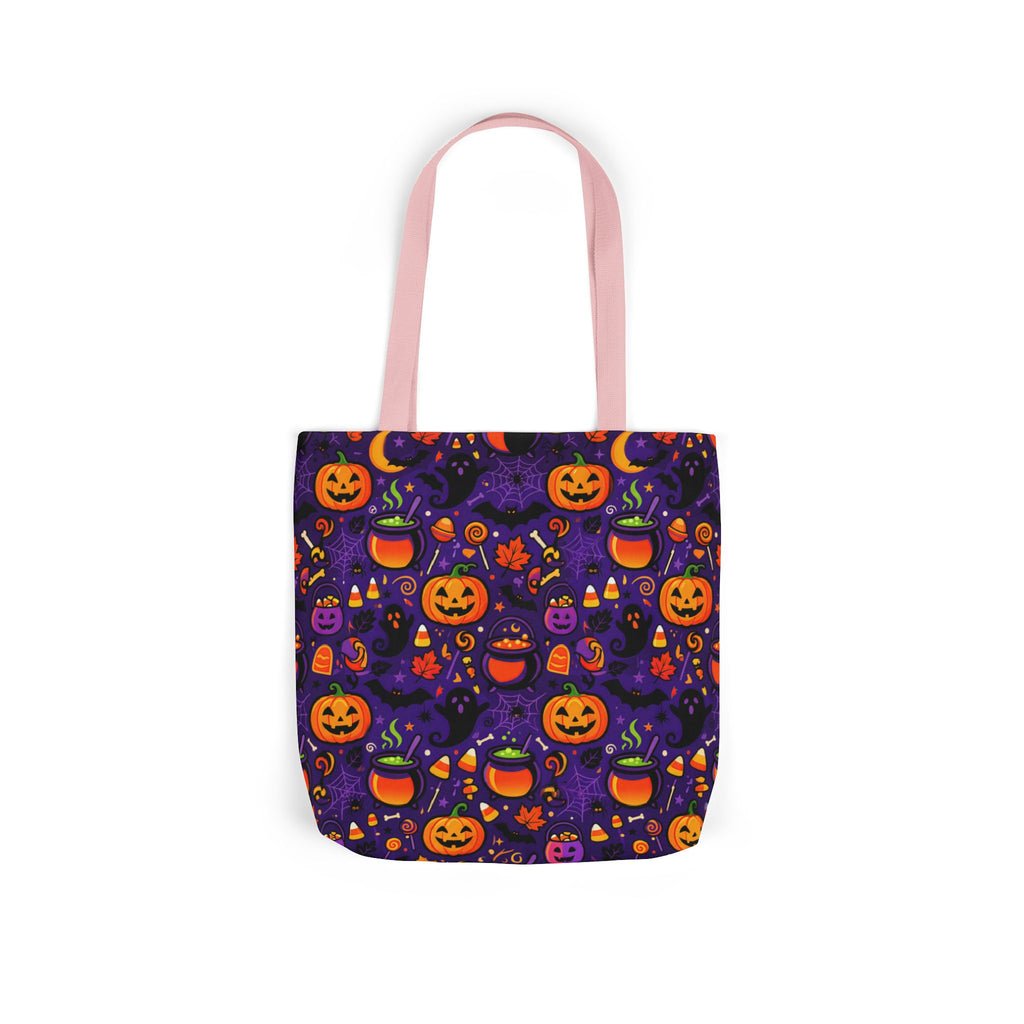 RINA J. Original | Halloween Pumpkin Pattern Canvas Tote — Trick-or-Treat Reusable Bag
