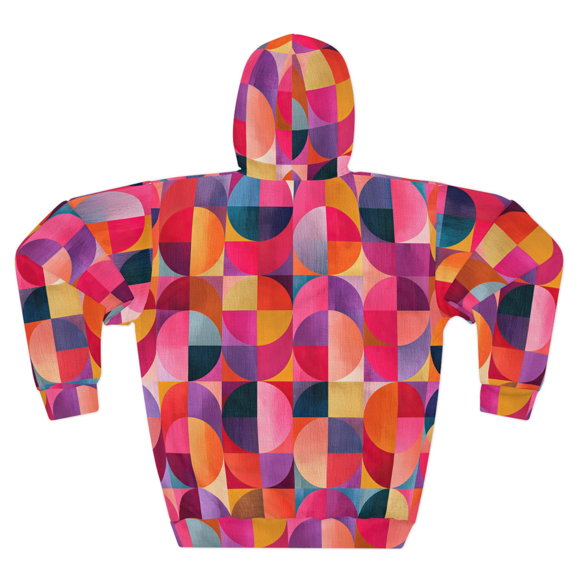 RINA J. Original "Circular Illusion" | Women's Geometric Colorblock Pullover Hoodie