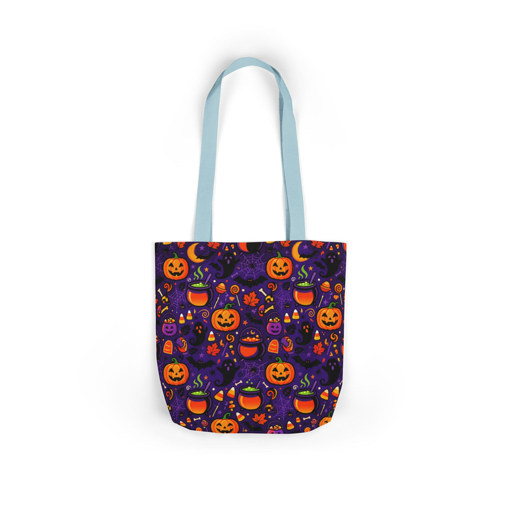 RINA J. Original | Halloween Pumpkin Pattern Canvas Tote — Trick-or-Treat Reusable Bag