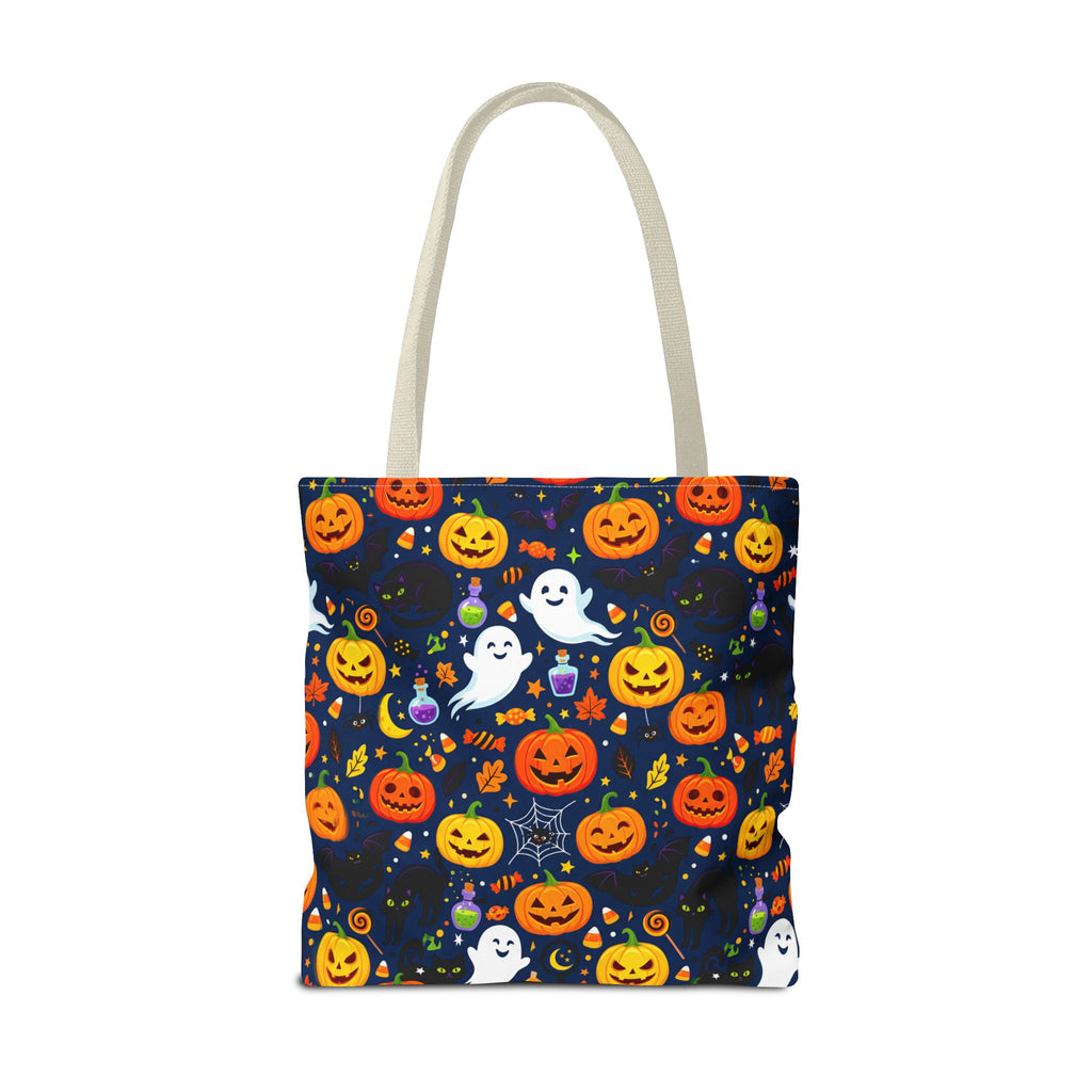 RINA J. Originals | Halloween Ghost & Jack-O'-Lantern Tote Bag — Cute Trick-or-Treat