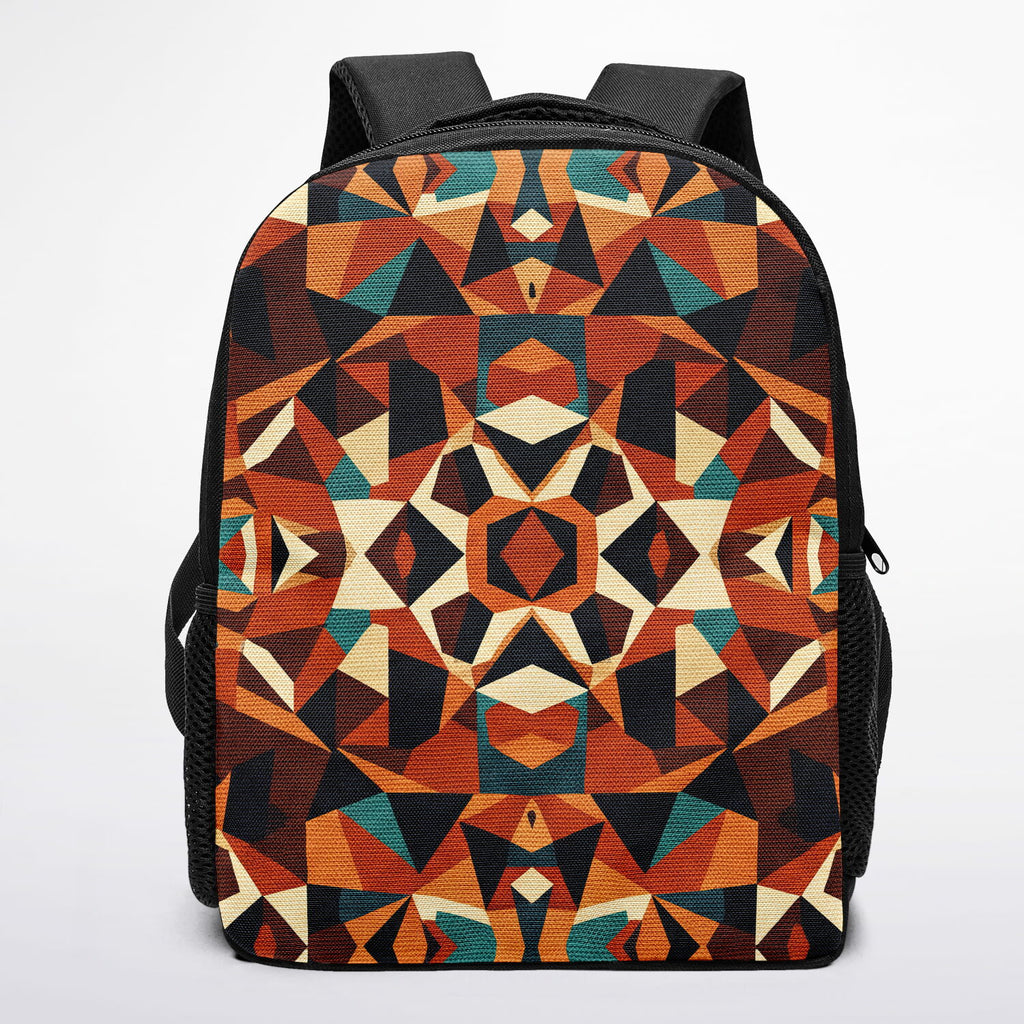 RINA J. Original "Autumn Mosaic" | Geometric Print Backpack