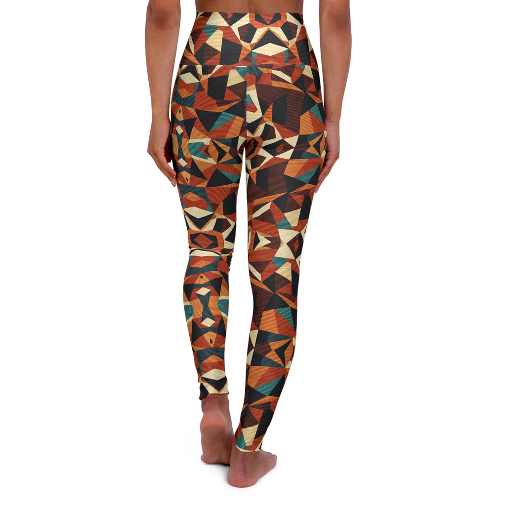 RINA J. Streetwear Original - High-Waisted Autumn Mosaic  Yoga Leggings