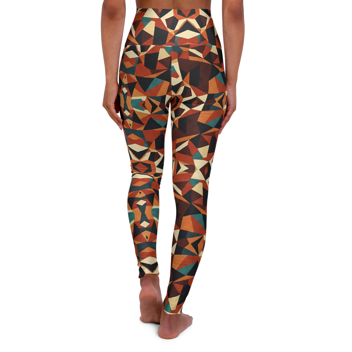 RINA J. Streetwear Original - High-Waisted Autumn Mosaic  Yoga Leggings