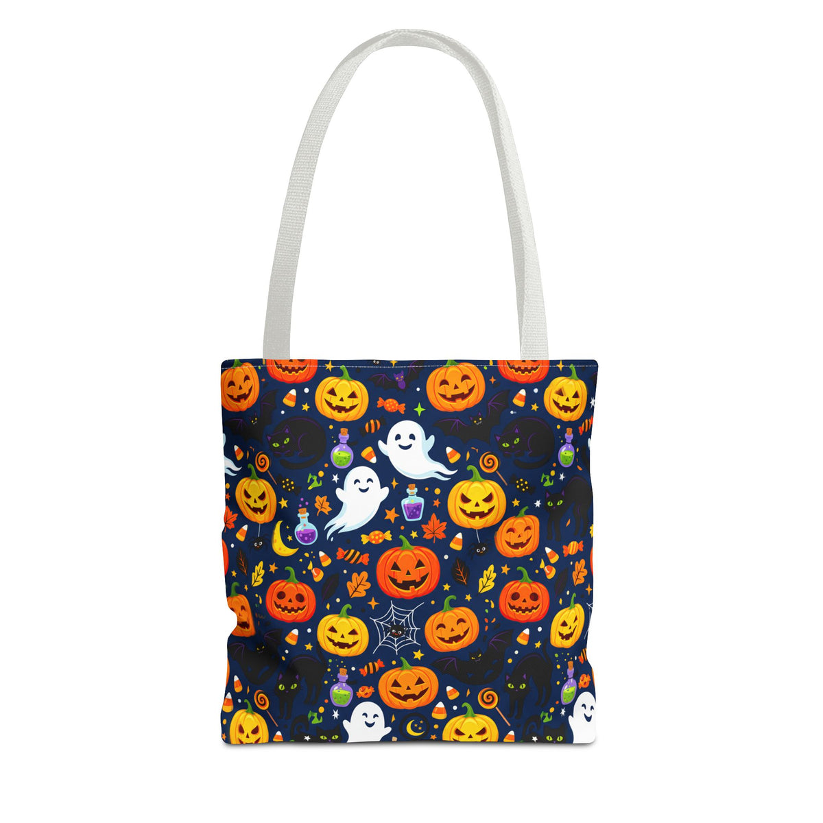RINA J. Originals | Halloween Ghost & Jack-O'-Lantern Tote Bag — Cute Trick-or-Treat