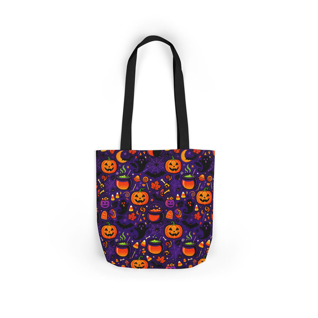 RINA J. Original | Halloween Pumpkin Pattern Canvas Tote — Trick-or-Treat Reusable Bag