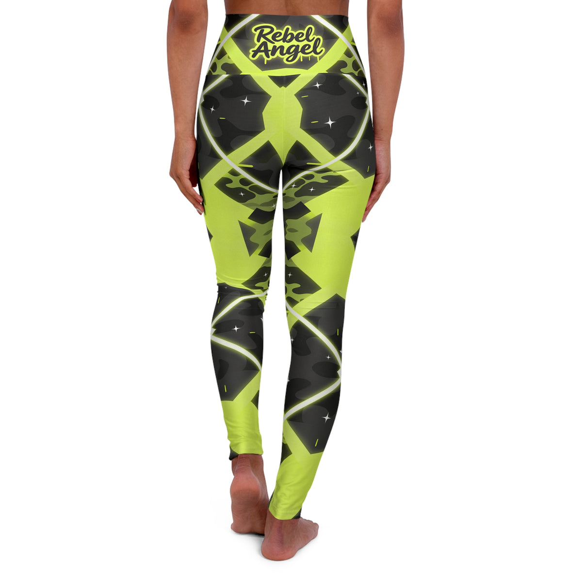 RINA J. Streetwear Original Electric Yellow Rebel Angel Leggings