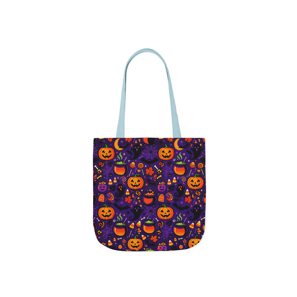 RINA J. Original | Halloween Pumpkin Pattern Canvas Tote — Trick-or-Treat Reusable Bag