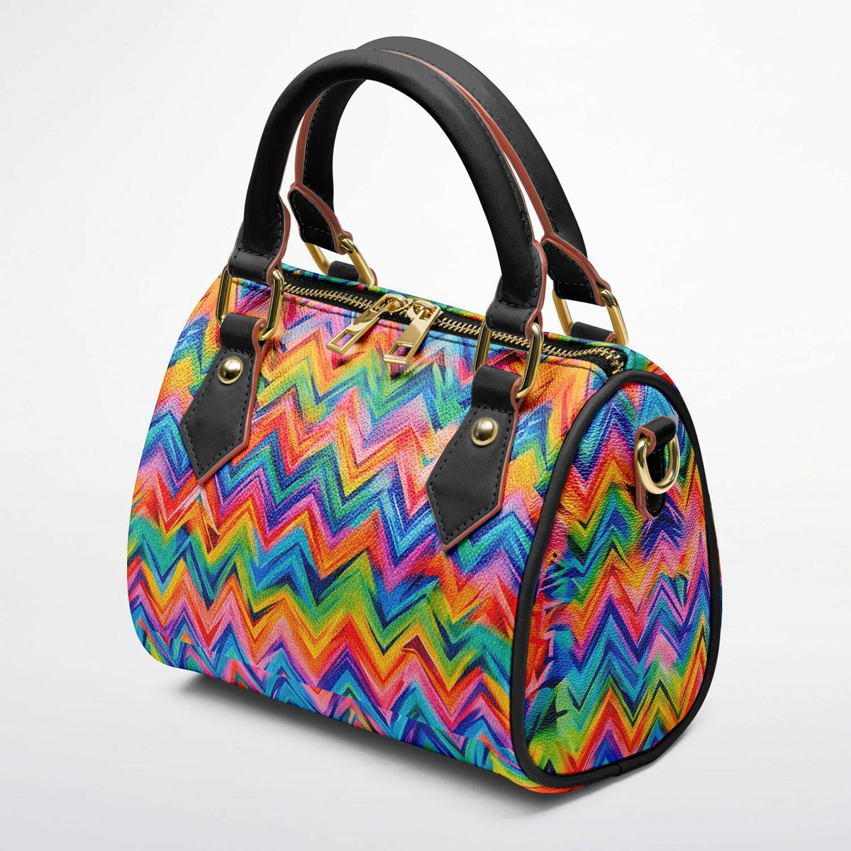 RINA J. Original "Neon Ride" | Rainbow Chevron Crossbody Handbag | born out of the Shadow District & Cool Cat Creations