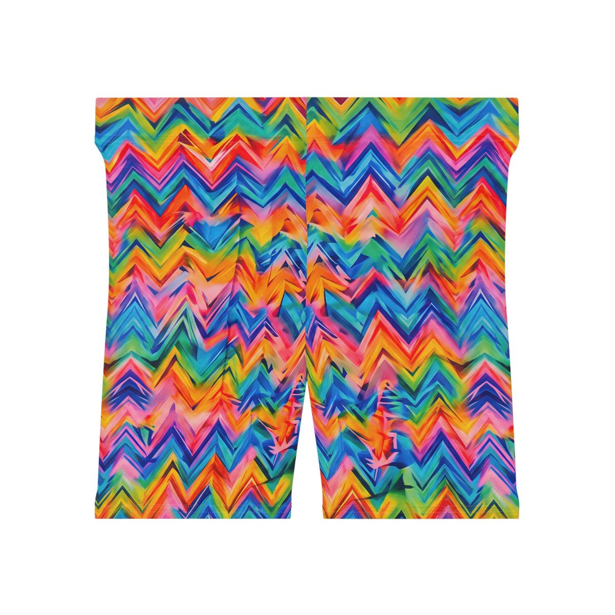 RINA J. Original "Neon Ride" | Rainbow Chevron Biker Shorts | born out of the Shadow District & Cool Cat Creations