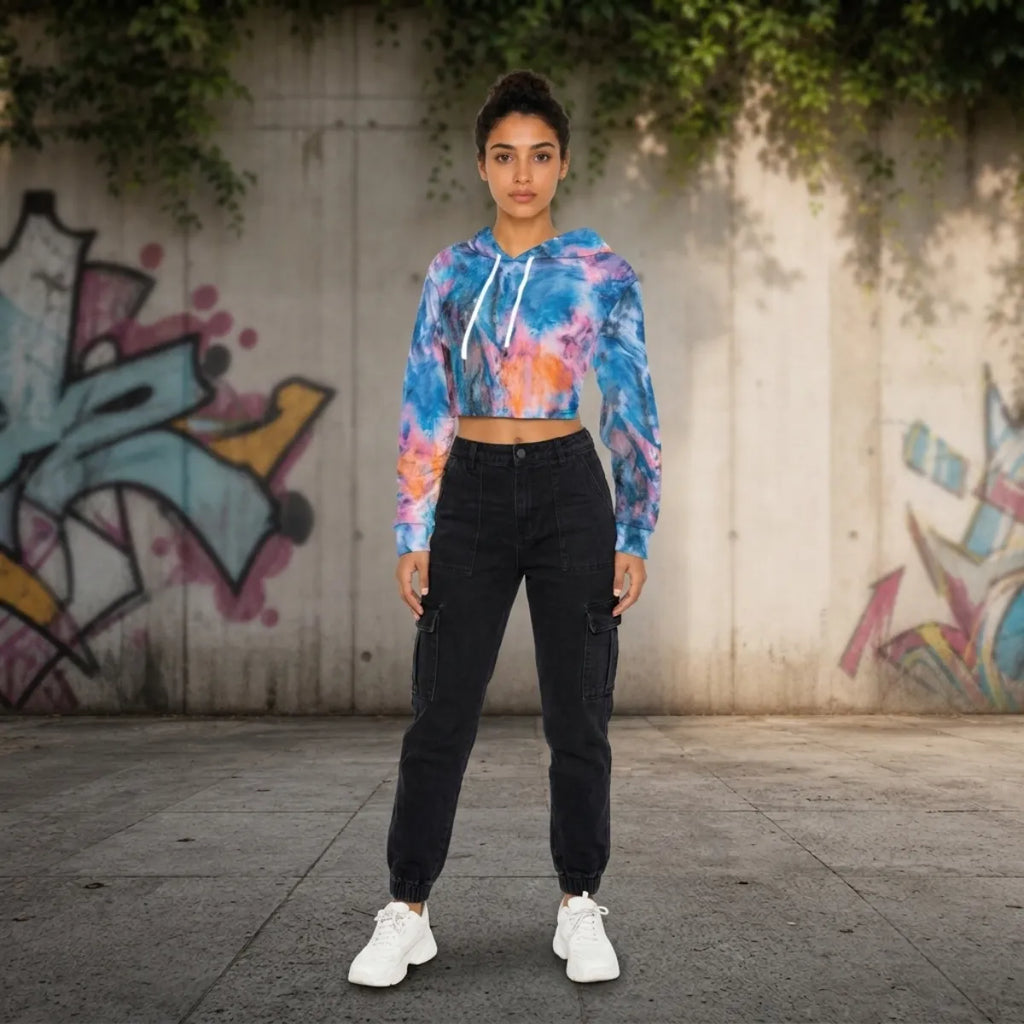 RINA.J Streetwear | Messy Painter No. 3 Crop Hoodie