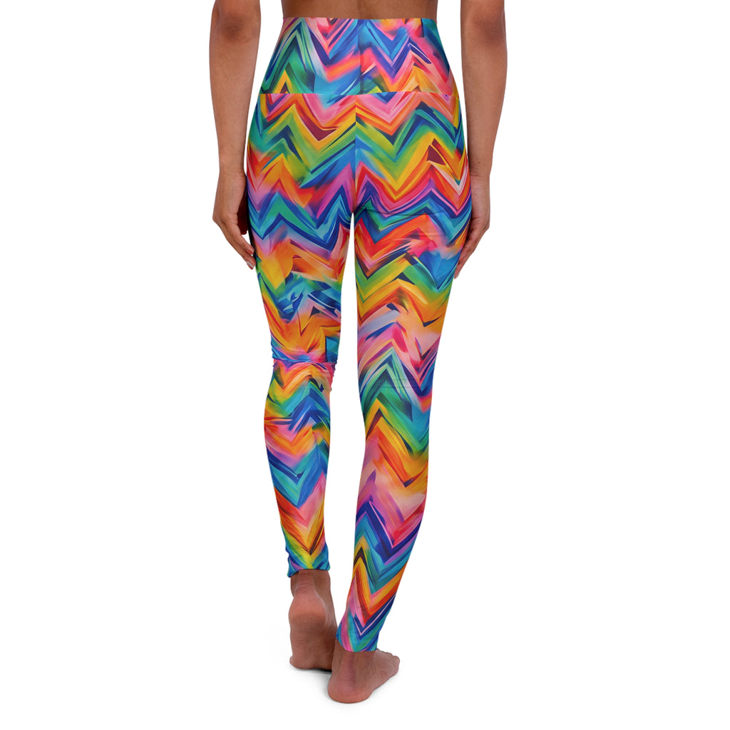 RINA J. Original "Neon Ride" | Rainbow Chevron Yoga Leggings | born out of the Shadow District & Cool Cat Creations
