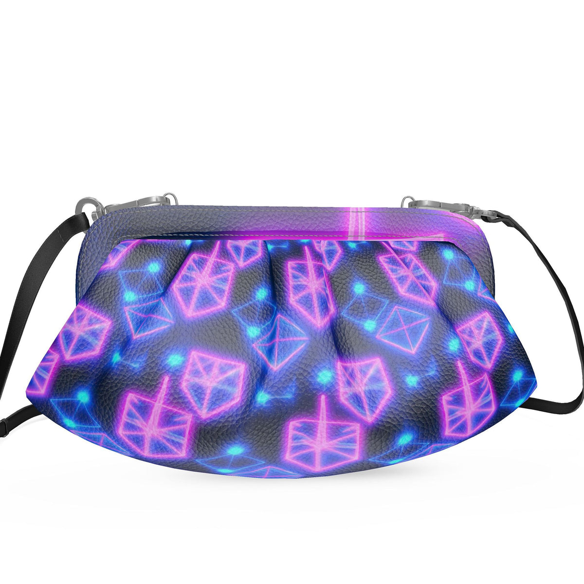 RINA J Elevate "Neon Energy" | Bubble Nappa Leather Purse - Pleated Soft Frame Bag