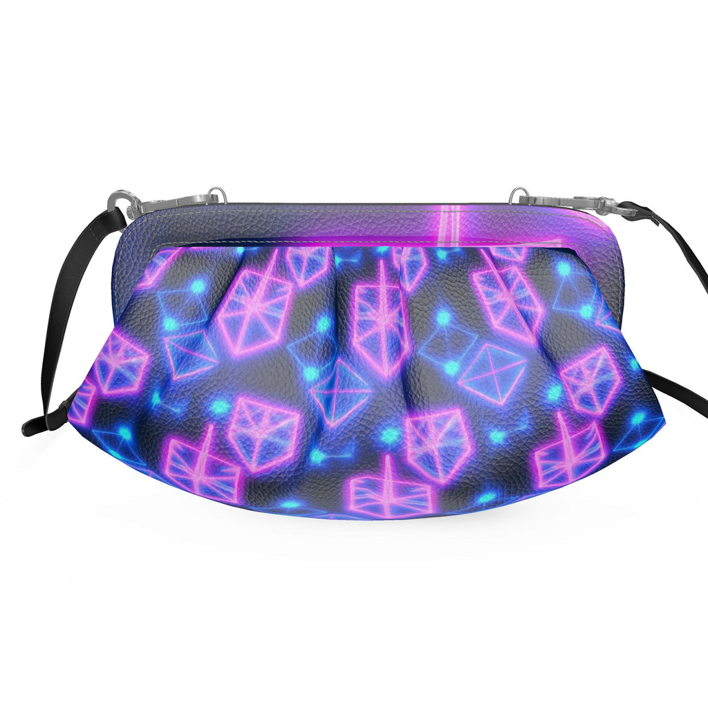 RINA J Elevate "Neon Energy" | Bubble Nappa Leather Purse - Pleated Soft Frame Bag