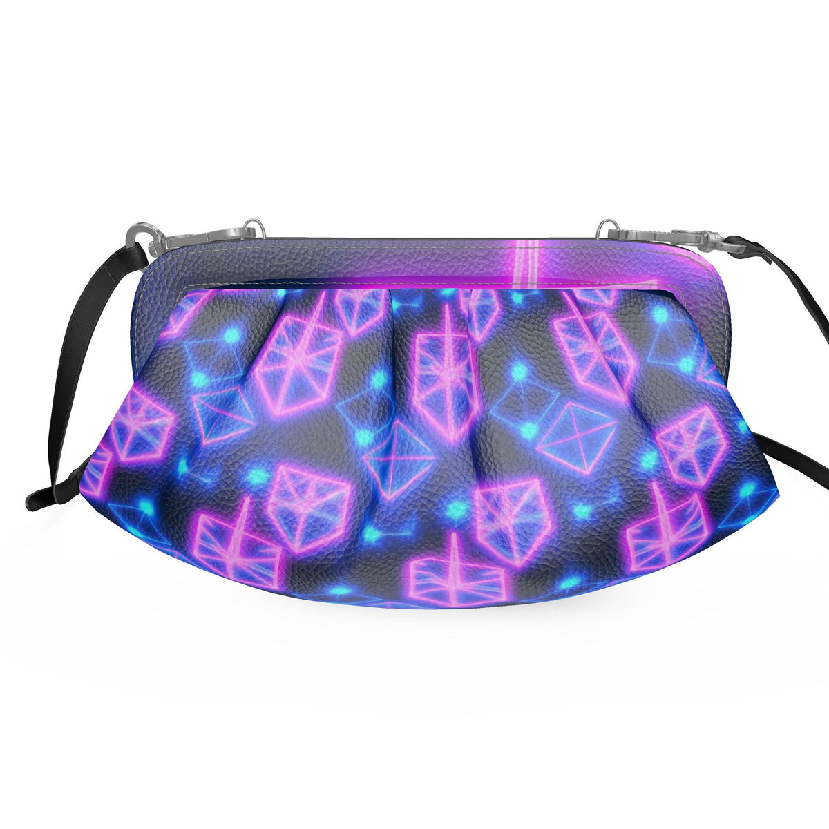 RINA J Elevate "Neon Energy" | Bubble Nappa Leather Purse - Pleated Soft Frame Bag