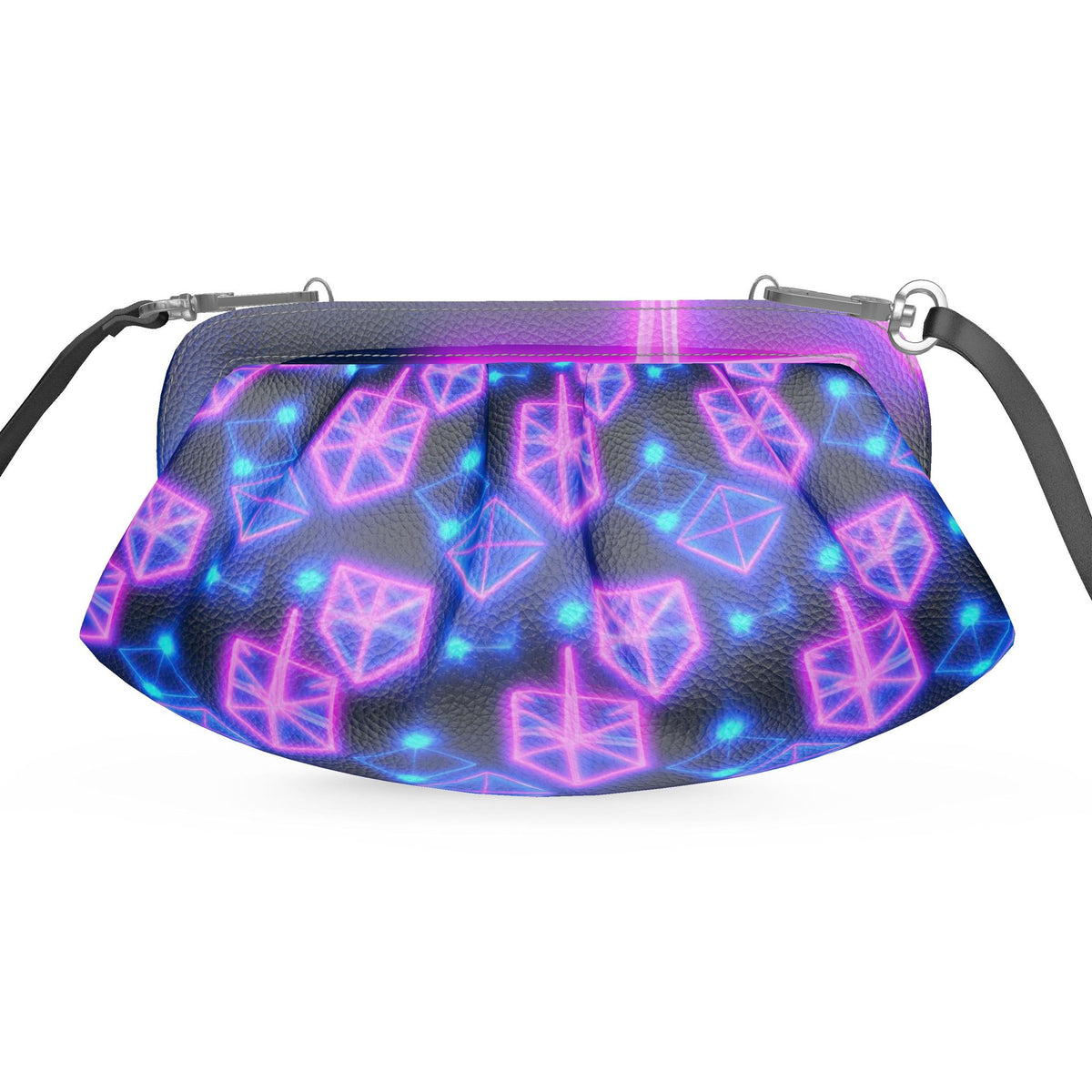 RINA J Elevate "Neon Energy" | Bubble Nappa Leather Purse - Pleated Soft Frame Bag
