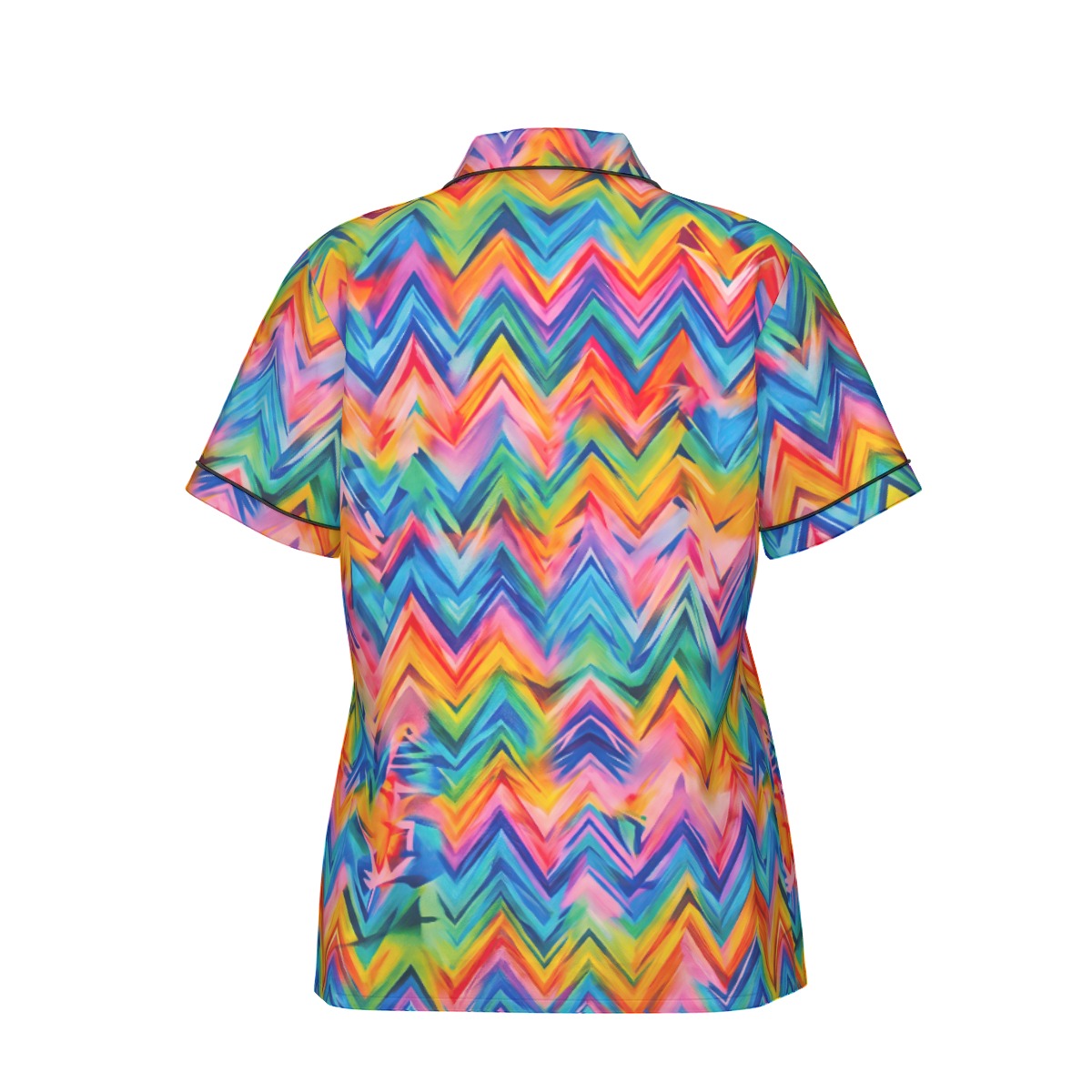 RINA J. Original "Neon Ride" | Rainbow Chevron Silk Pajama Short Set | born out of the Shadow District