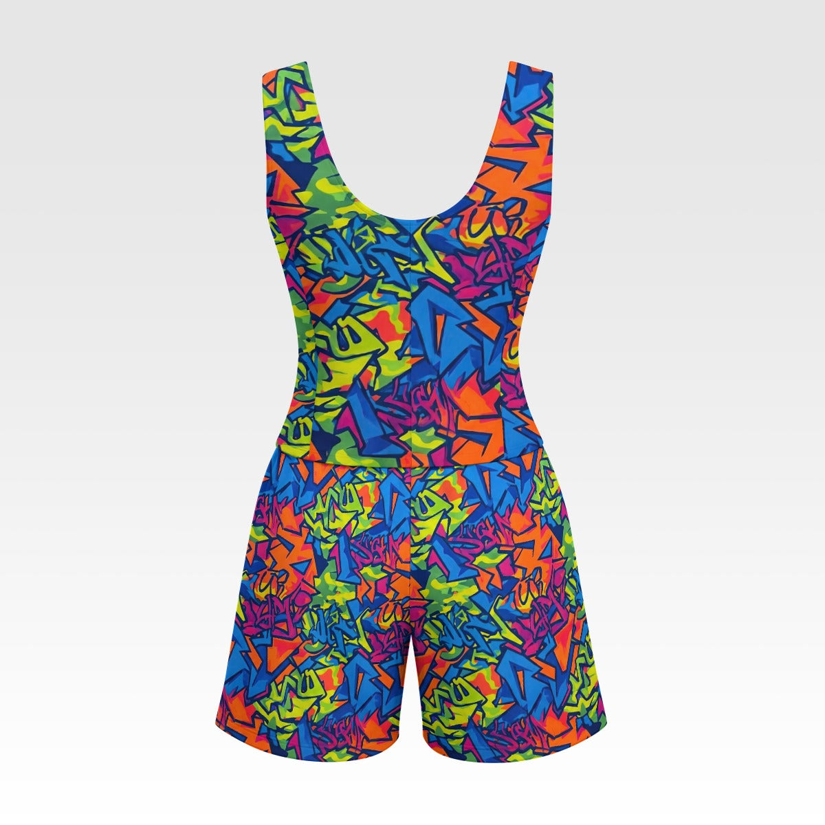 RINA J "Wild Style" | Graffiti All-Over Print Shorts Set