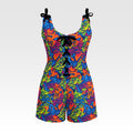 RINA J "Wild Style" | Graffiti All-Over Print Shorts Set