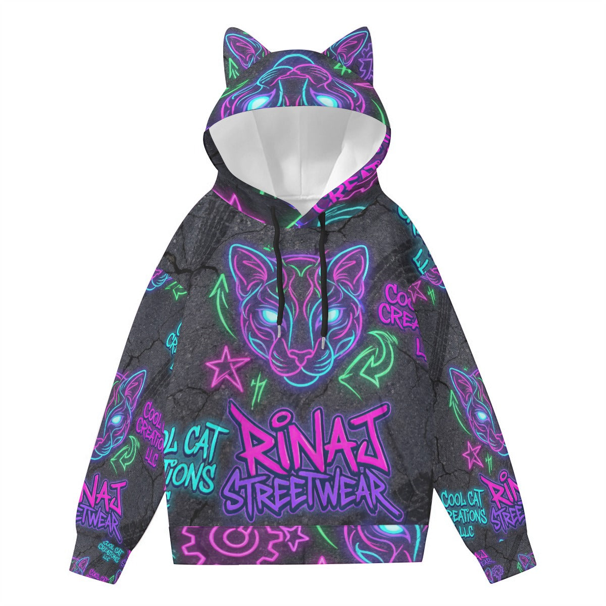RINA J "Cool Cat" | Signature Brand Hoodie with Cat Ears