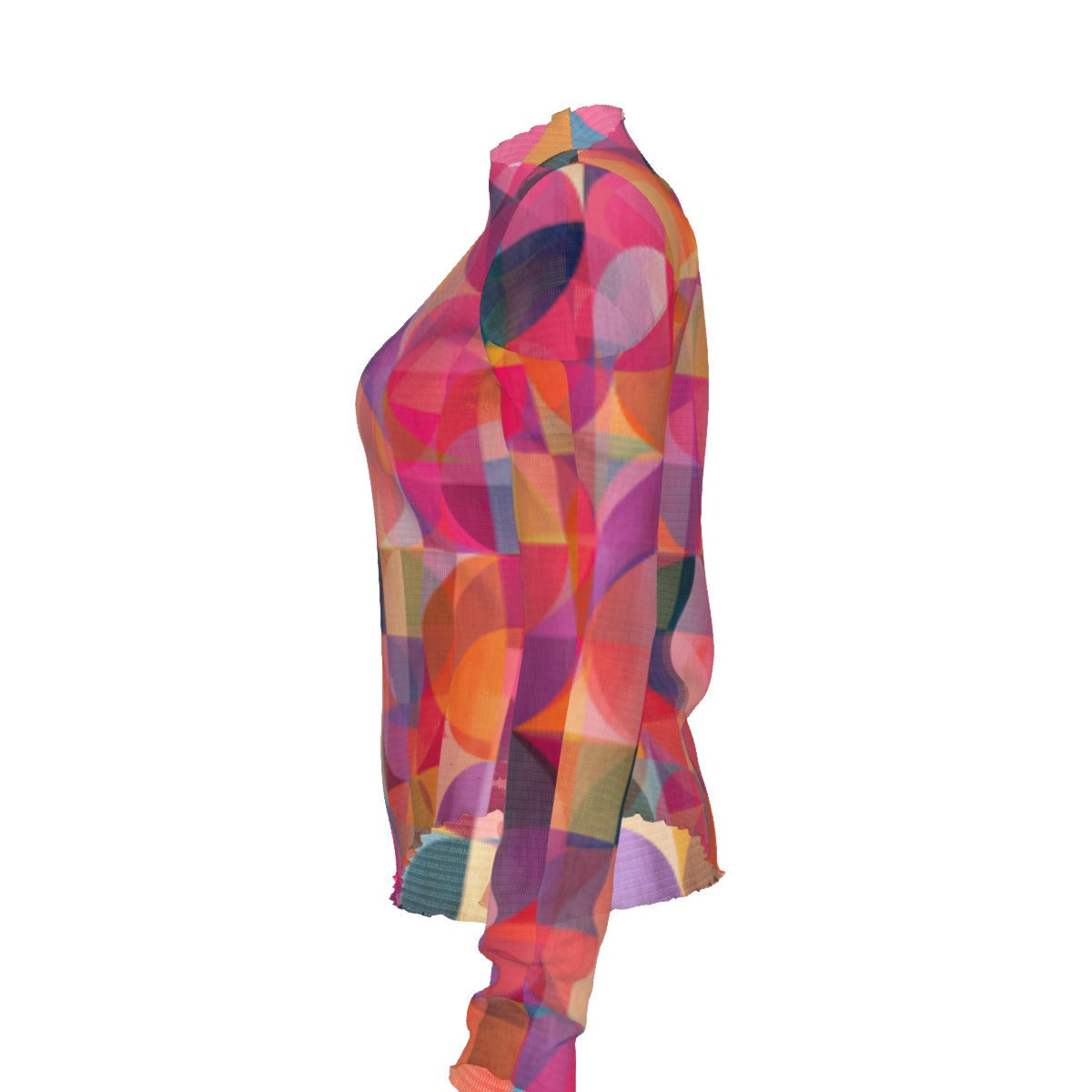 RINA J. Original "Circular Illusion" | Women's Mesh T-Shirt