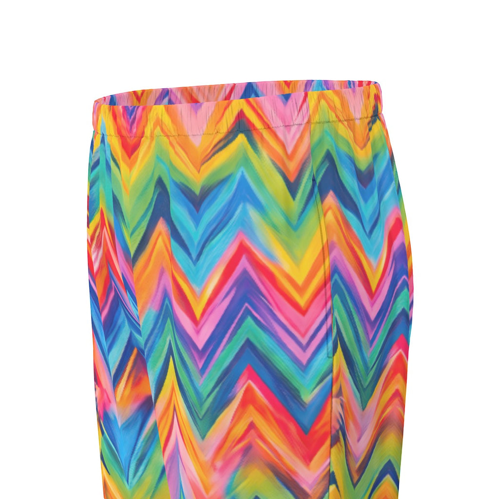 RINA J. Original "Neon Ride" | Rainbow Chevron Silk Pajama Set | born out of the Shadow District & Cool Cat Creations