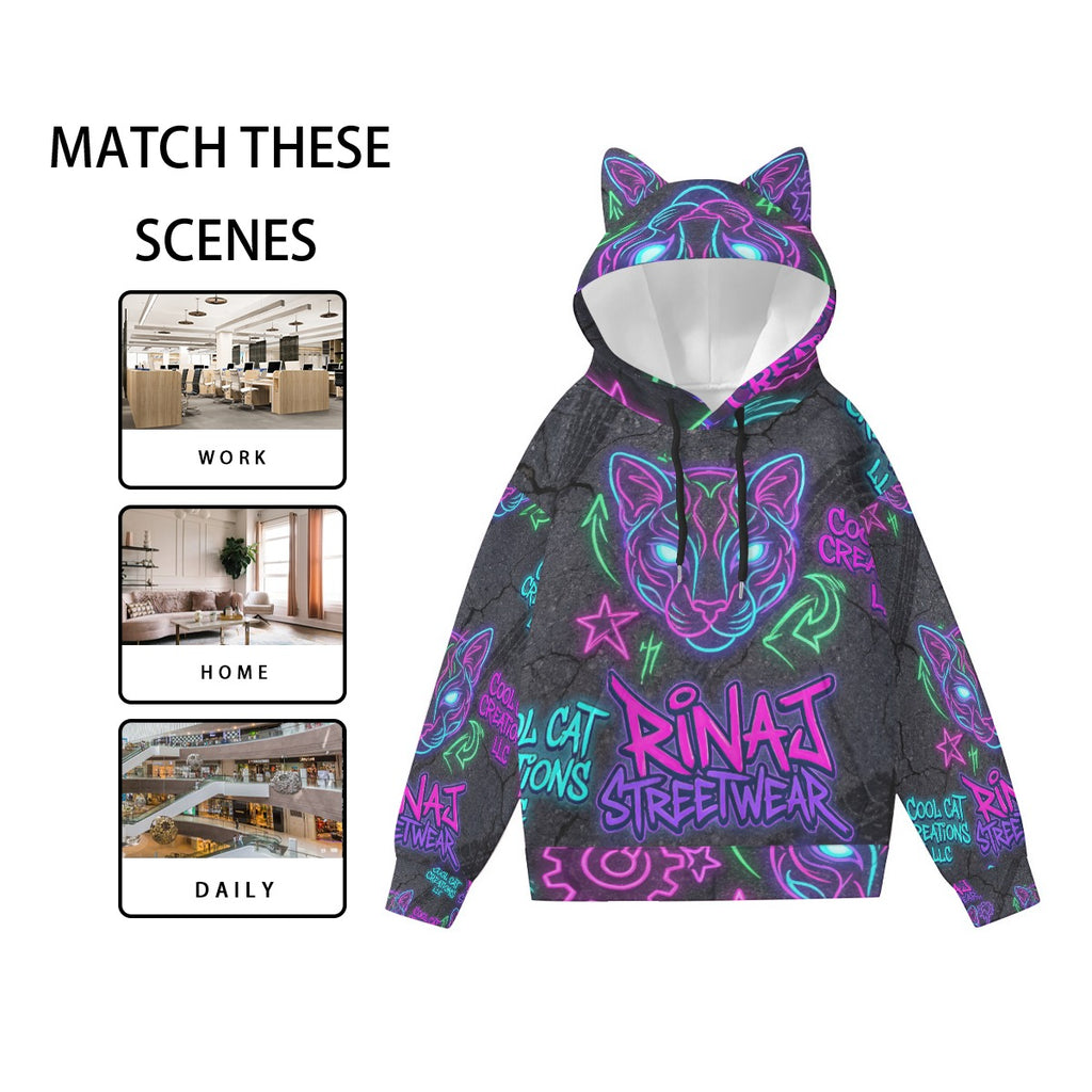 RINA J "Cool Cat" | Signature Brand Hoodie with Cat Ears