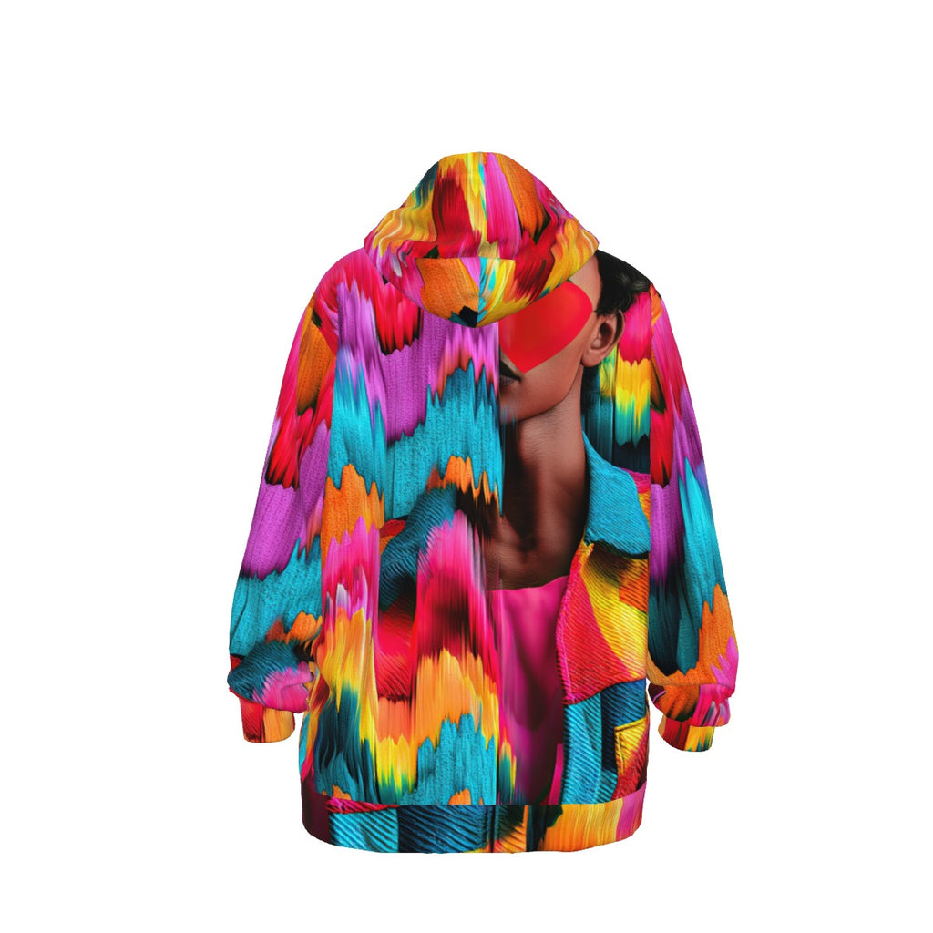 RINA J. Streetwear Original "Chromatic Surge" | Life Series All-Over Print Pullover Hoodie