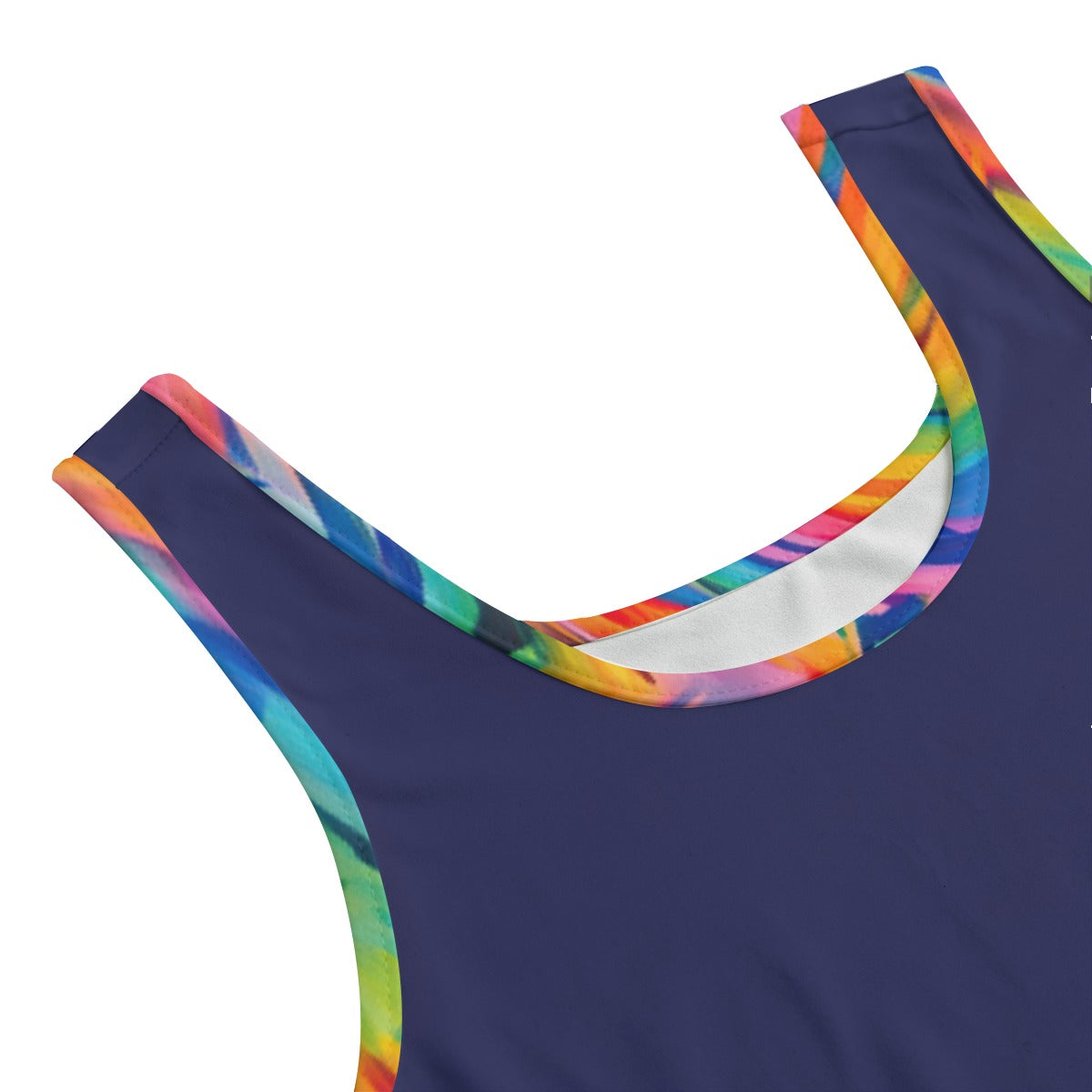 RINA J. Original "Neon Ride" | Rainbow Chevron Yoga Set in Shadow Blue | born out of the Shadow District & Cool Cat Creations