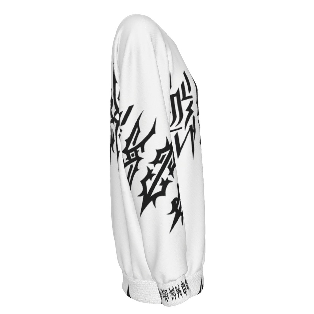 RINA J. Streetwear Black and White Original | Off-the-Shoulder Graphic Scuba Sweatshirt