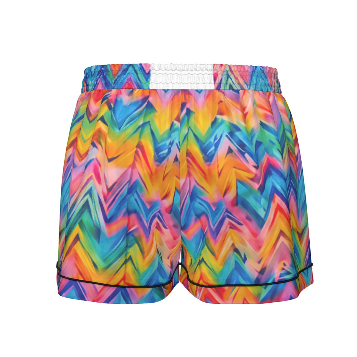 RINA J. Original "Neon Ride" | Rainbow Chevron Silk Pajama Short Set | born out of the Shadow District