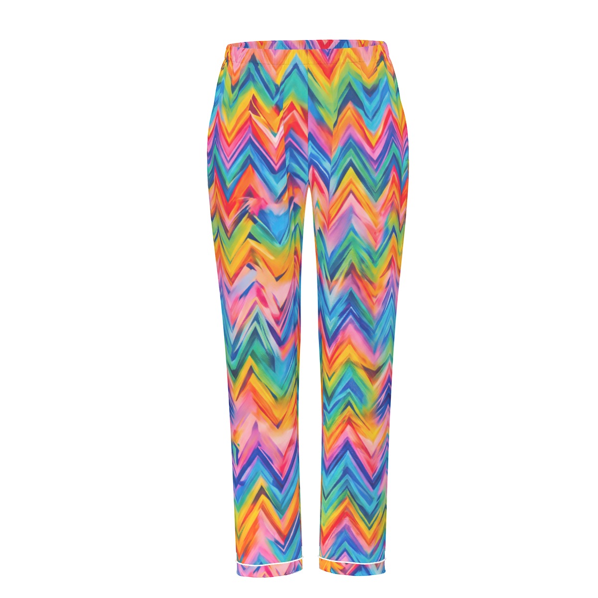 RINA J. Original "Neon Ride" | Rainbow Chevron Silk Pajama Set | born out of the Shadow District & Cool Cat Creations