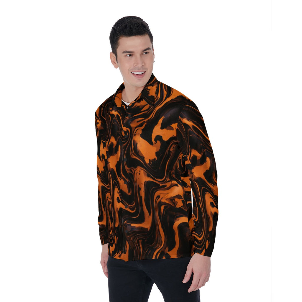 RINA J. Streetwear Original | Molten Ember Button-Up Shirt