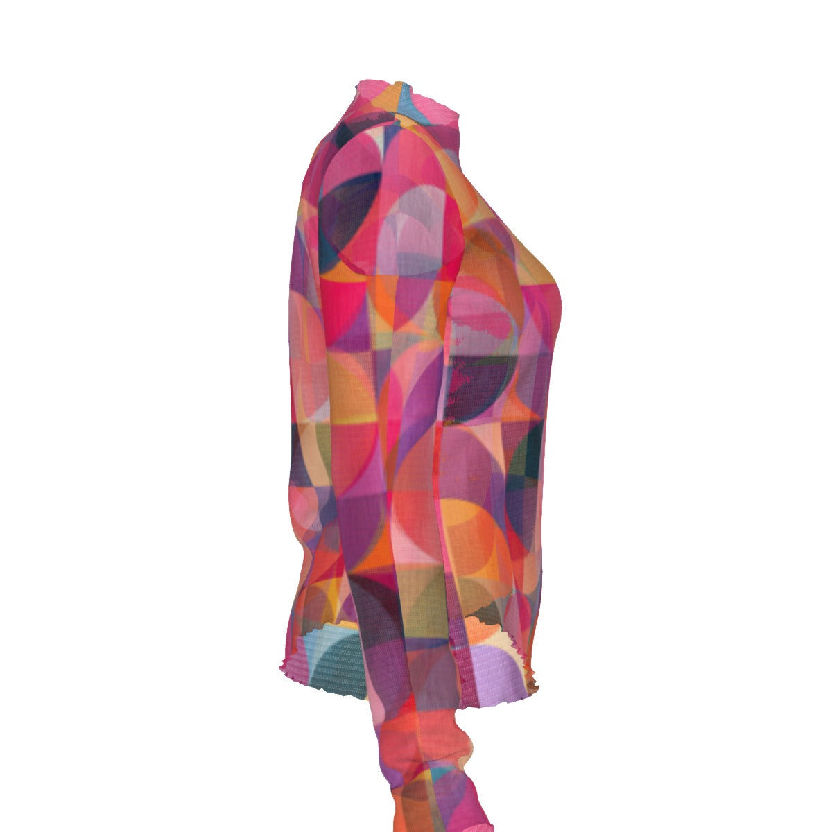 RINA J. Original "Circular Illusion" | Women's Mesh T-Shirt