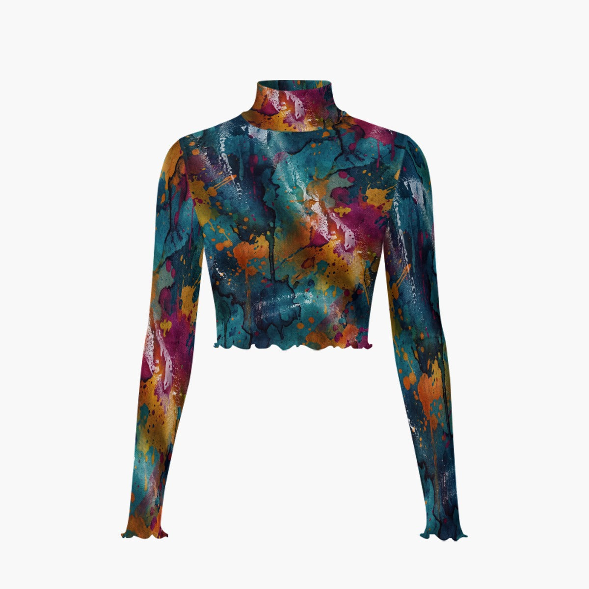 RINA J. Original  "Chromatic Storm" | Fade to Light Mesh Skirt Set