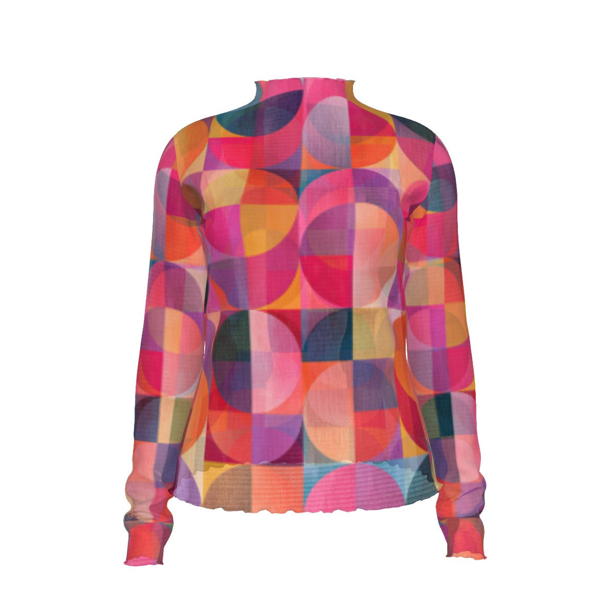 RINA J. Original "Circular Illusion" | Women's Mesh T-Shirt