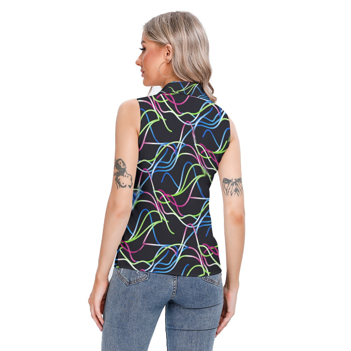 RINA J "Neon Noodle" | ASMR Series Lapel Vest Top Pants sold separately