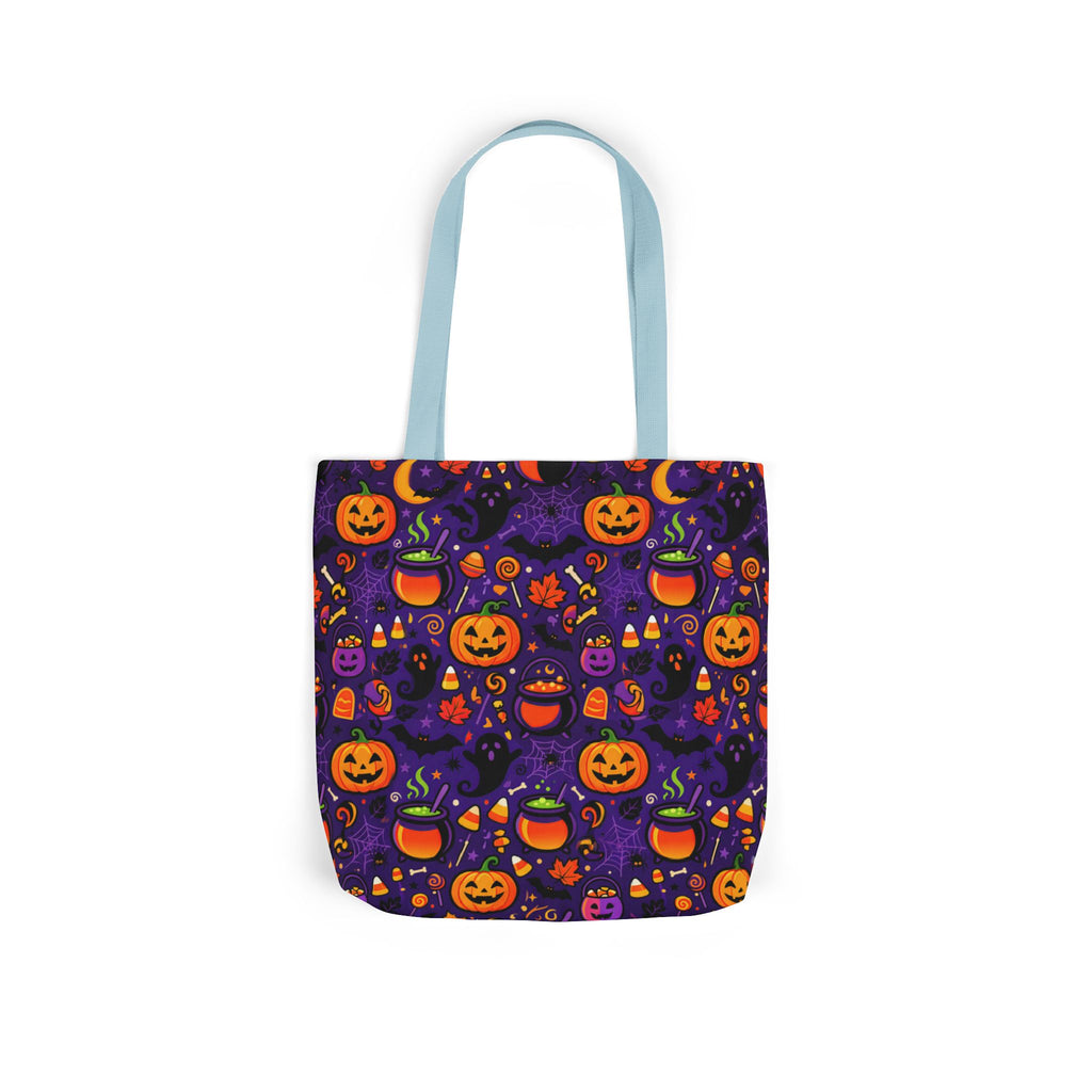 RINA J. Original | Halloween Pumpkin Pattern Canvas Tote — Trick-or-Treat Reusable Bag