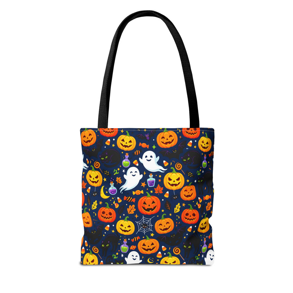RINA J. Originals | Halloween Ghost & Jack-O'-Lantern Tote Bag — Cute Trick-or-Treat