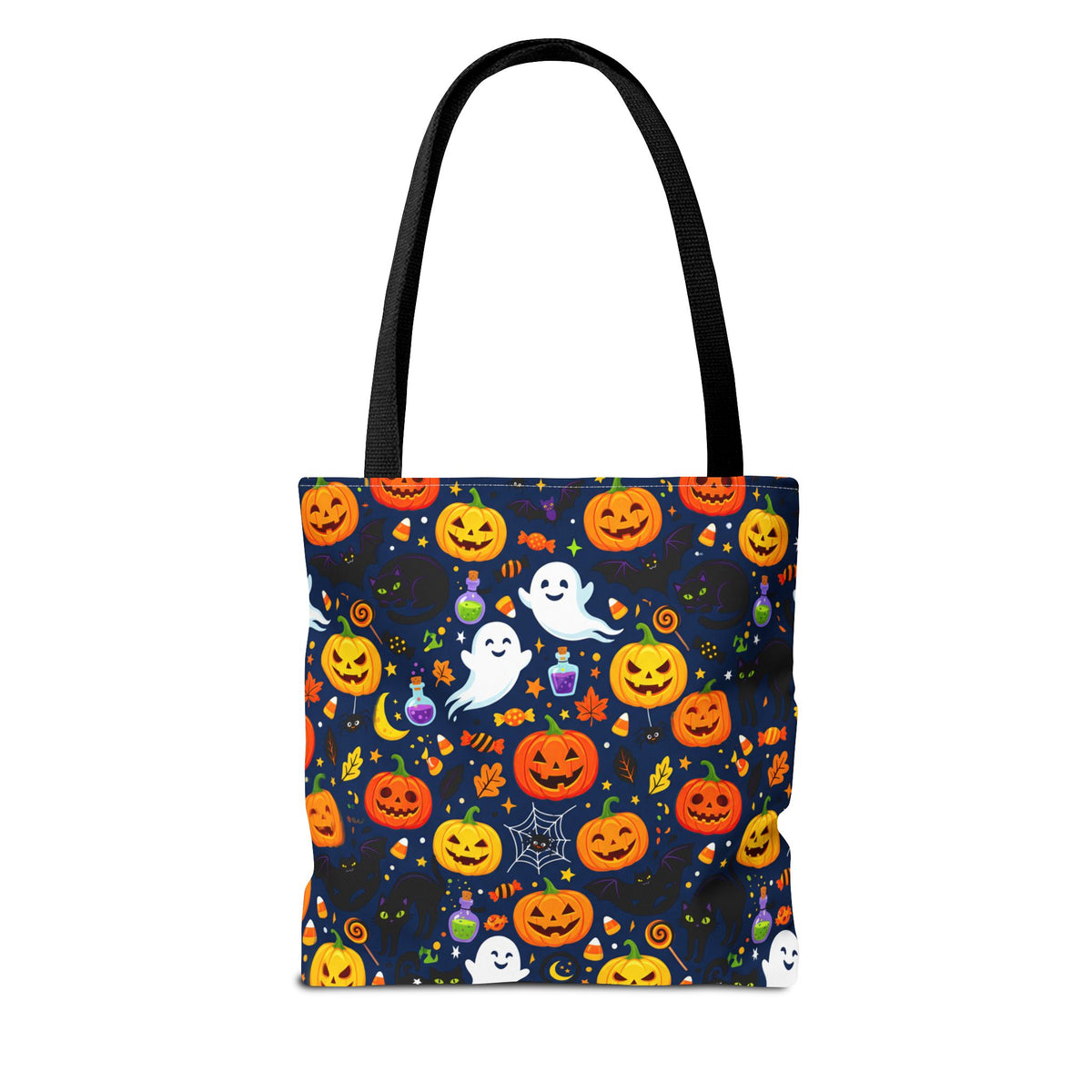 RINA J. Originals | Halloween Ghost & Jack-O'-Lantern Tote Bag — Cute Trick-or-Treat