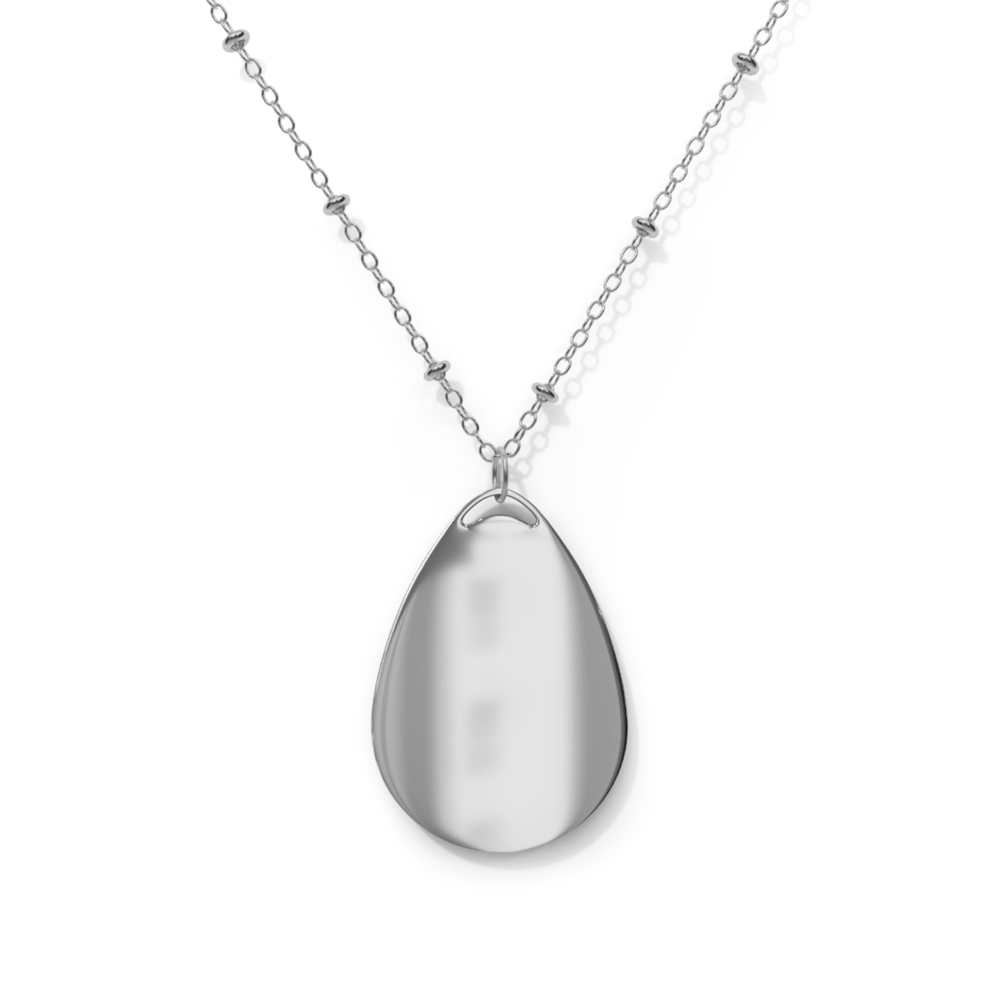 Signature RINA.J Pendant Necklace — Custom Graffiti Oval Necklace