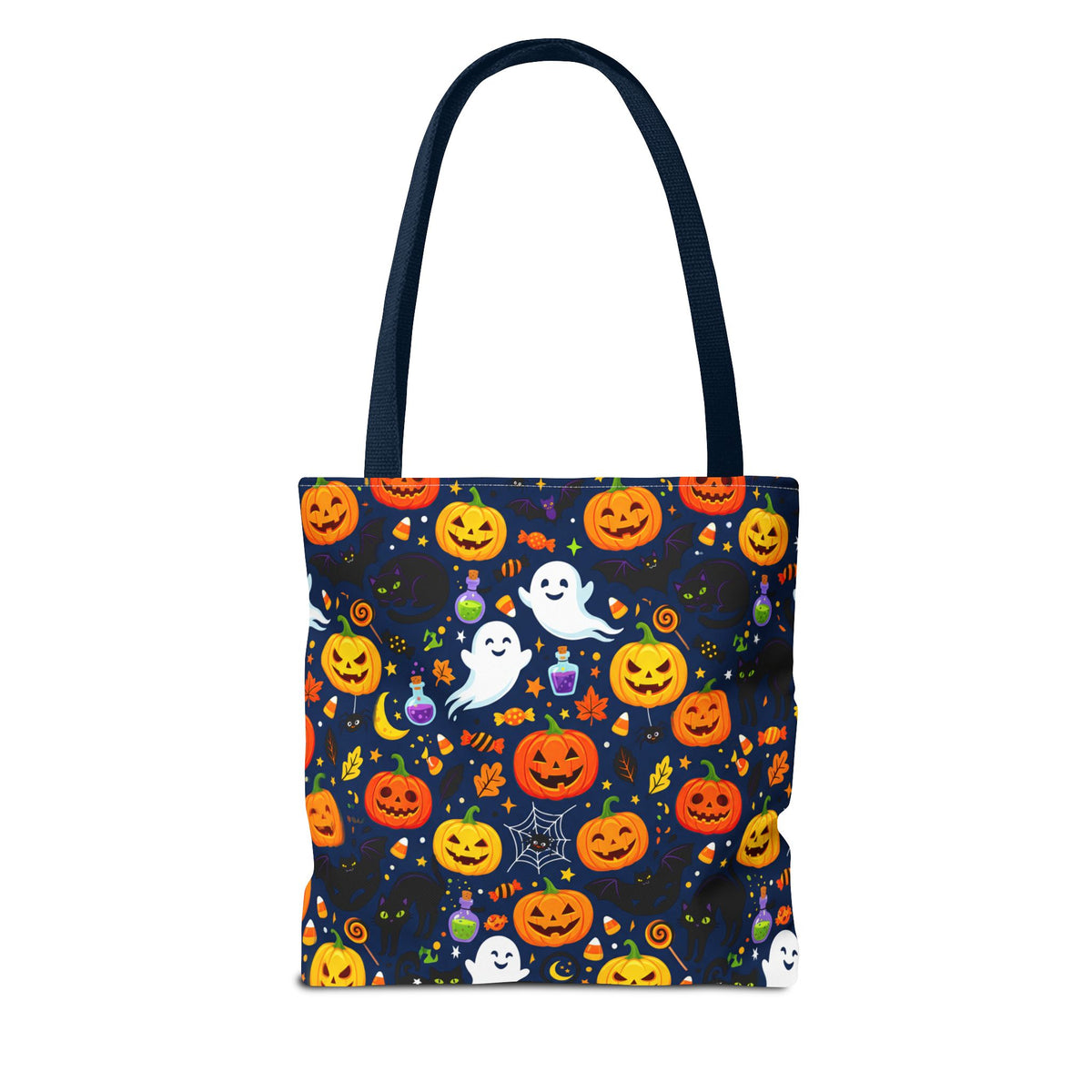 RINA J. Originals | Halloween Ghost & Jack-O'-Lantern Tote Bag — Cute Trick-or-Treat